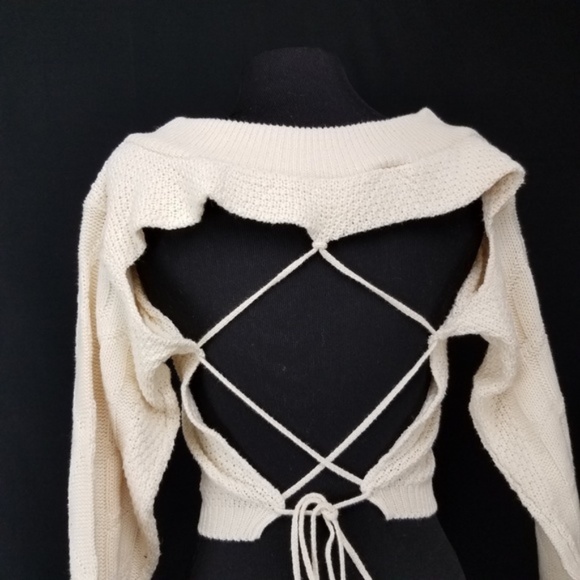NEW Beverly Hills II Cropped Sweater Strappy Back - Picture 6 of 8